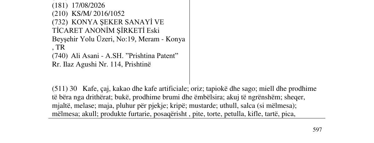 Zëri i markës TORKU TURTACIK në buletin