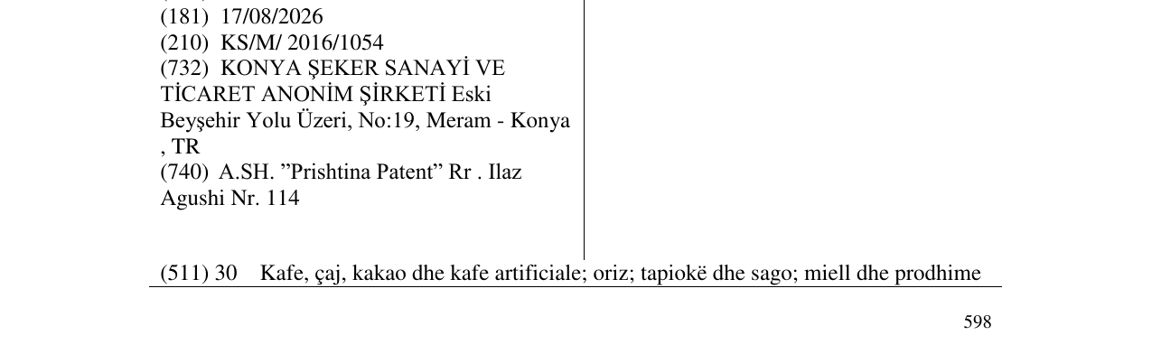Zëri i markës TORKU MINIX në buletin