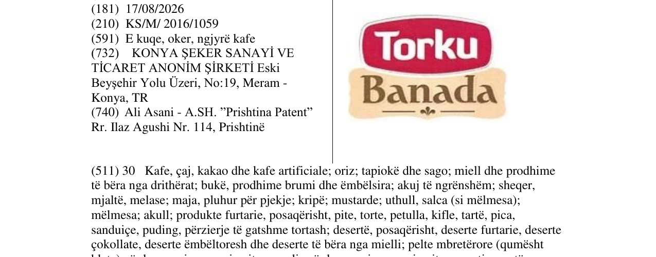 Zëri i markës Torku Banada në buletin