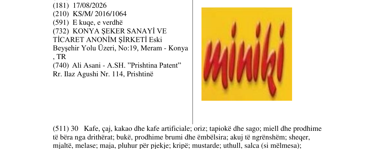 Zëri i markës miniki në buletin