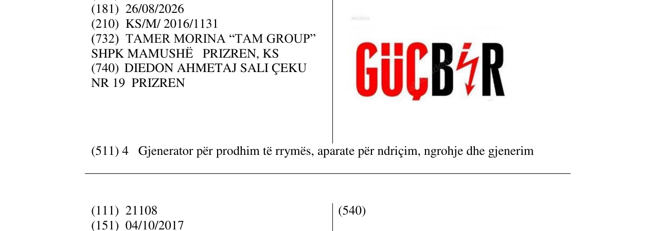 Zëri i markës GüÇB i R në buletin