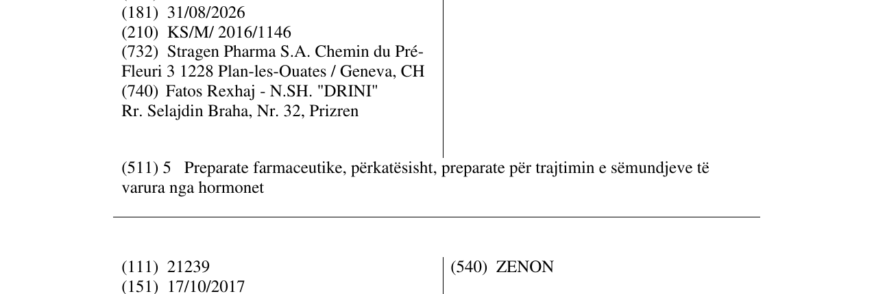 Zëri i markës ANDROBAS në buletin