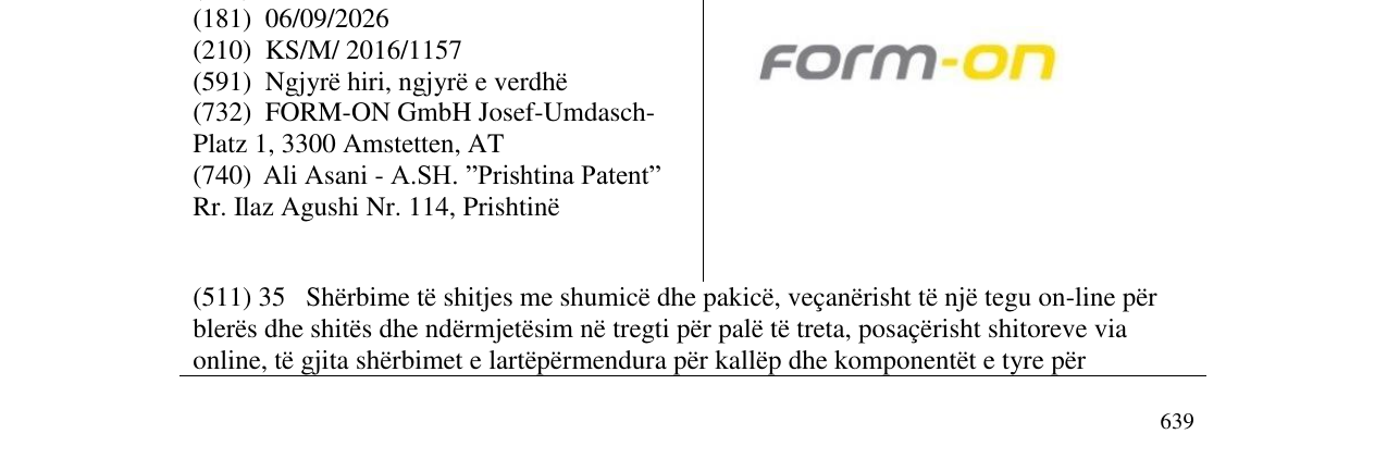Zëri i markës Form-on në buletin