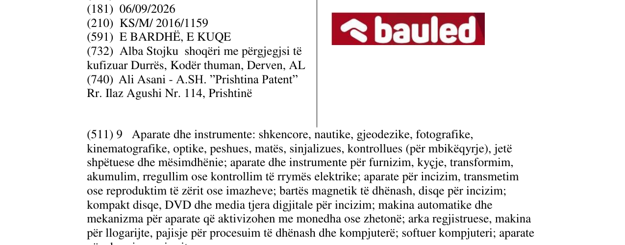 Zëri i markës bauled në buletin
