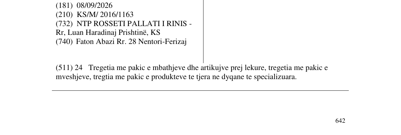 Zëri i markës ROSSETI në buletin