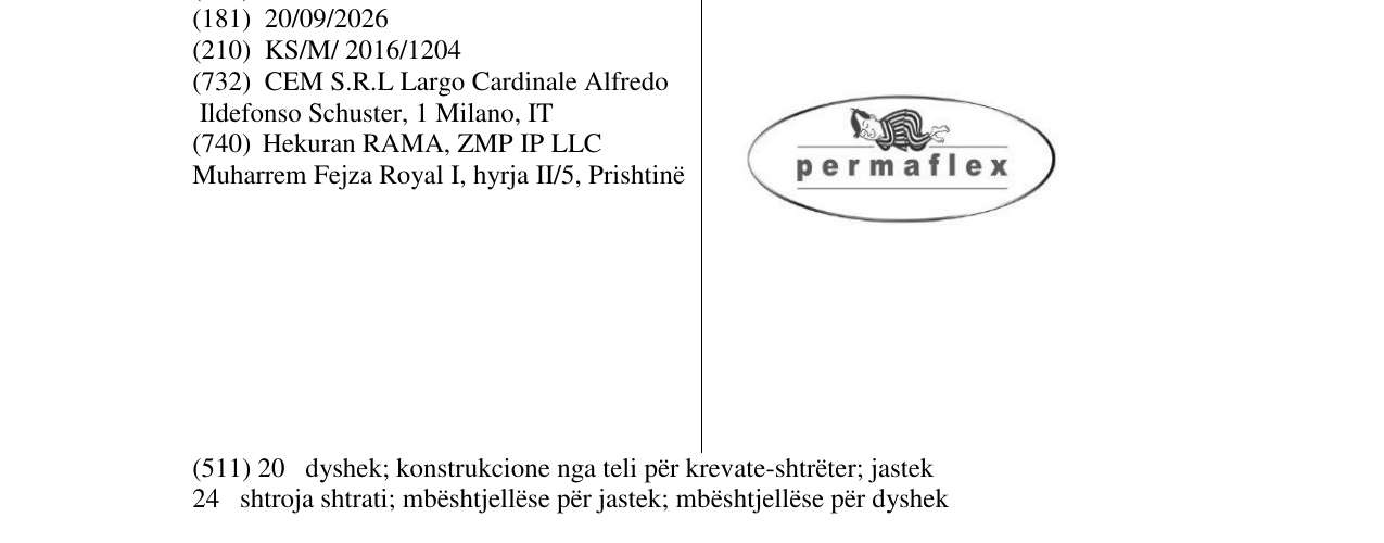 Zëri i markës permaflex në buletin