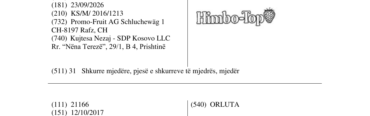 Zëri i markës Himbo-Top në buletin