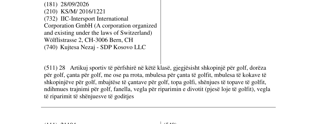 Zëri i markës DYNATOUR në buletin