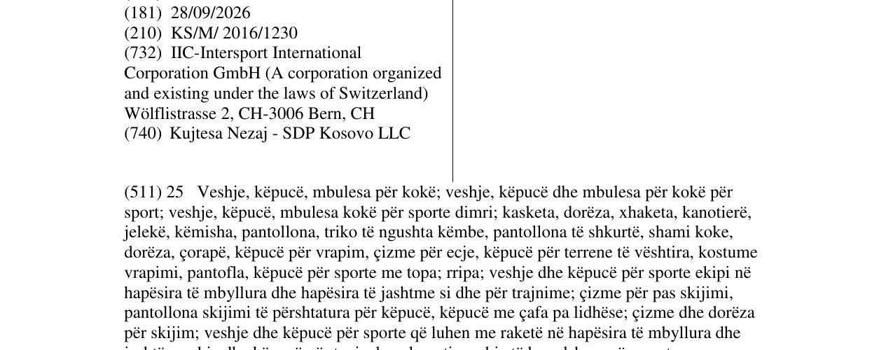 Zëri i markës SAFINE në buletin