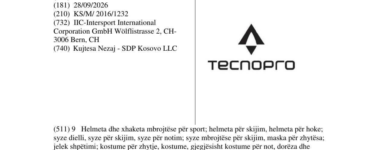 Zëri i markës Tecnopro në buletin