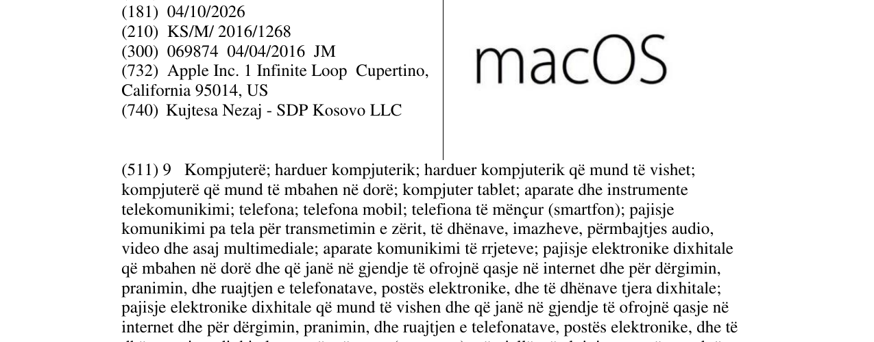 Zëri i markës macOS në buletin