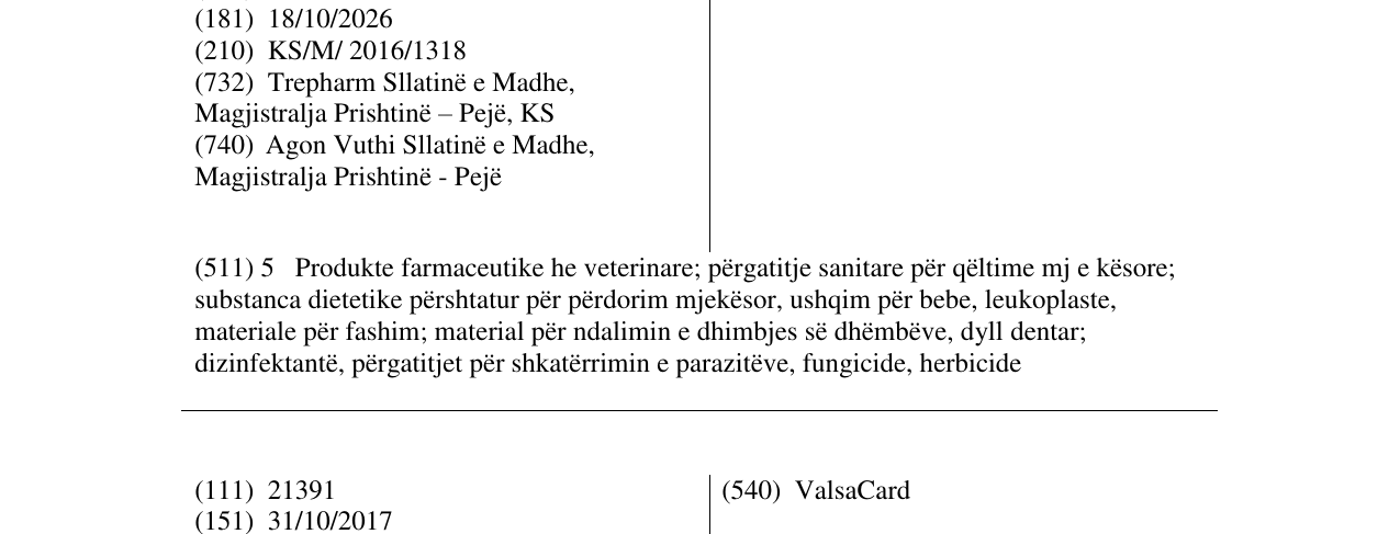 Zëri i markës TrioCard në buletin