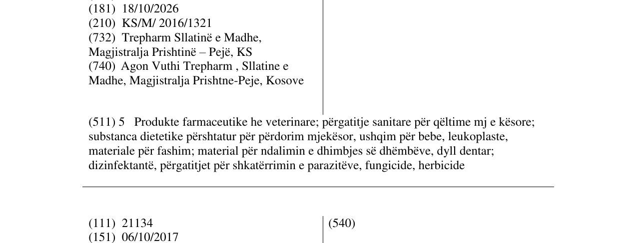 Zëri i markës DoloHot C në buletin