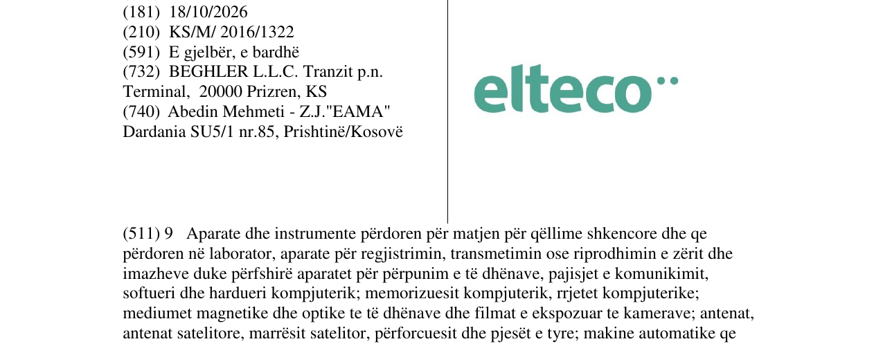 Zëri i markës elteco në buletin