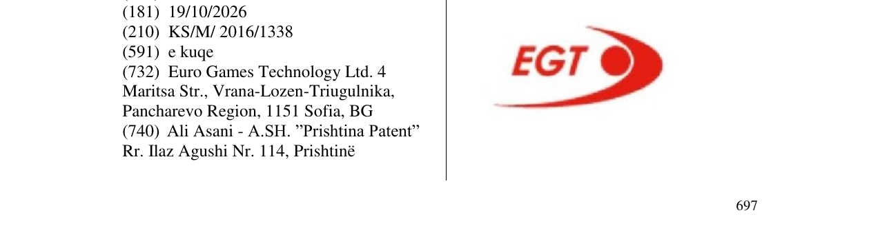 Zëri i markës EGT në buletin