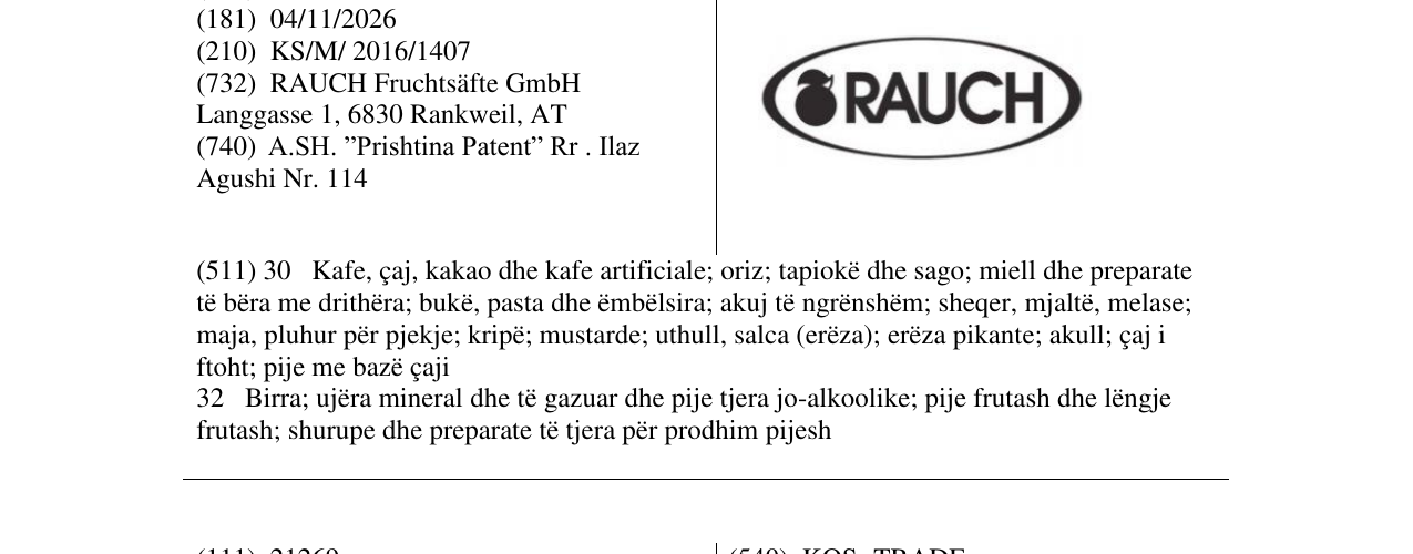 Zëri i markës RAUCH në buletin