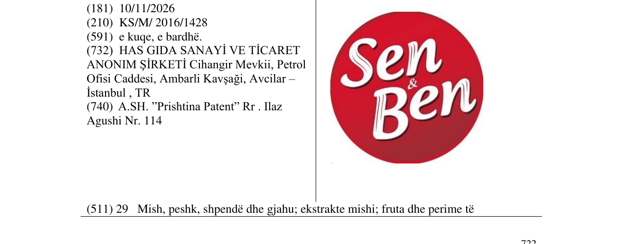 Zëri i markës Sen & Ben në buletin