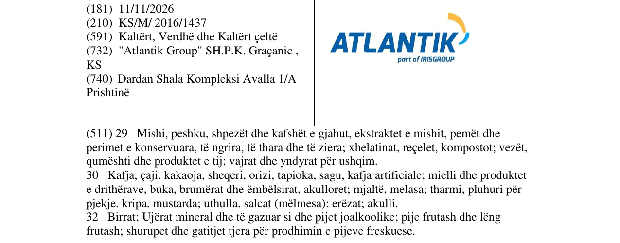Zëri i markës ATLANTIK part of IRISGROUP në buletin