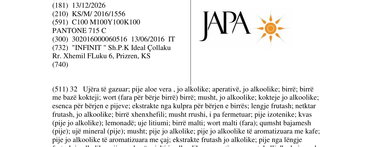 Zëri i markës JAPA në buletin