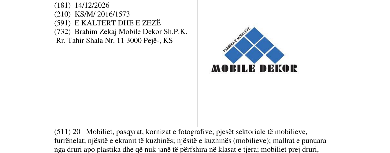 Zëri i markës MOBILE DEKOR në buletin