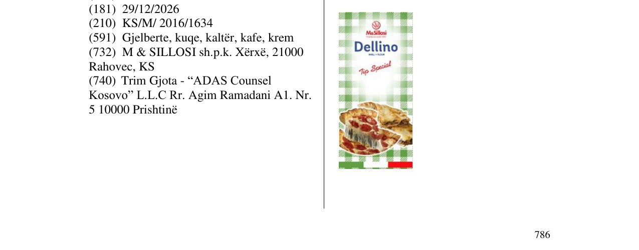 Zëri i markës Dellino në buletin