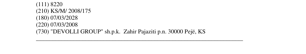 Zëri i markës VITA QUMËSHT në buletin