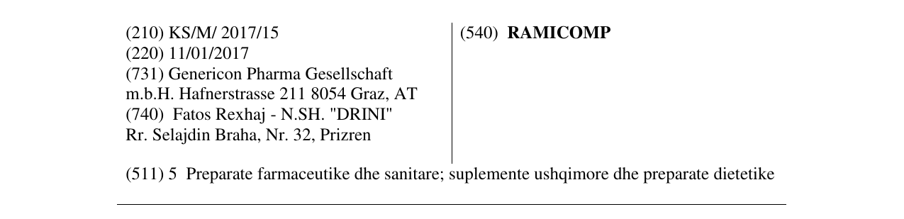 Zëri i markës RAMICOMP në buletin