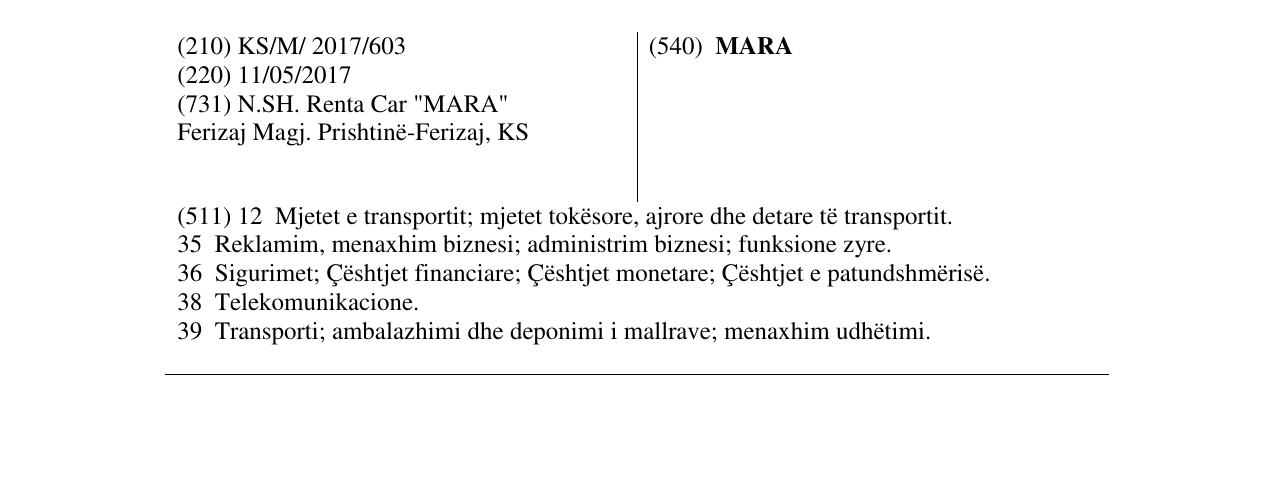 Zëri i markës MARA në buletin