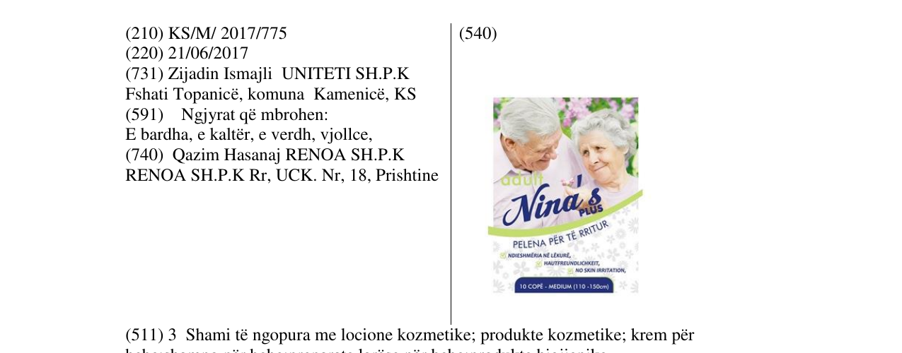 Zëri i markës Nina's PLUS në buletin