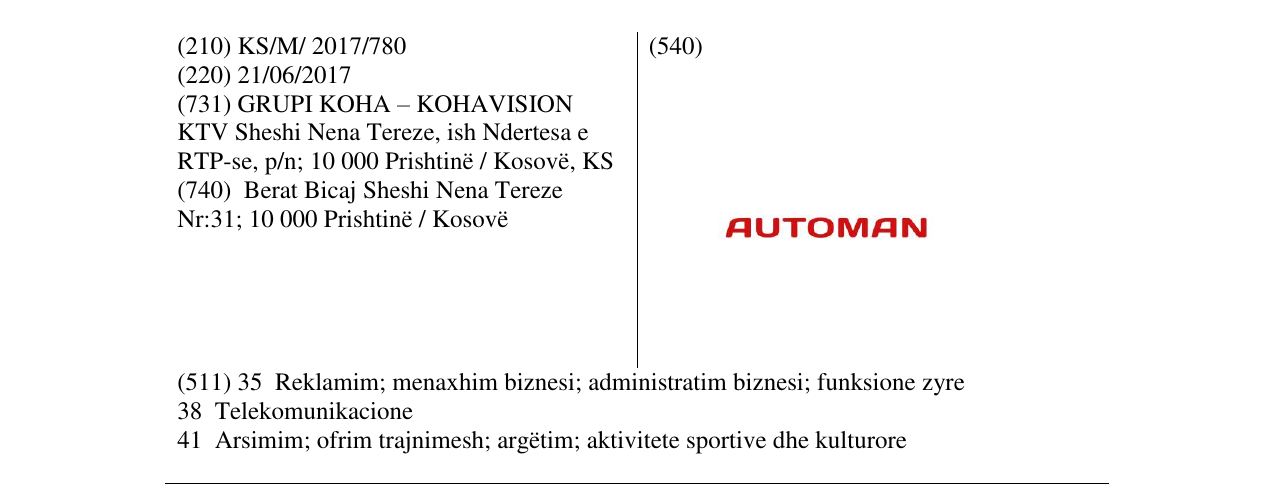 Zëri i markës Markë figurative në buletin