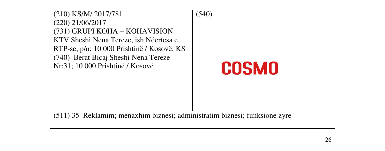 Zëri i markës Markë figurative në buletin
