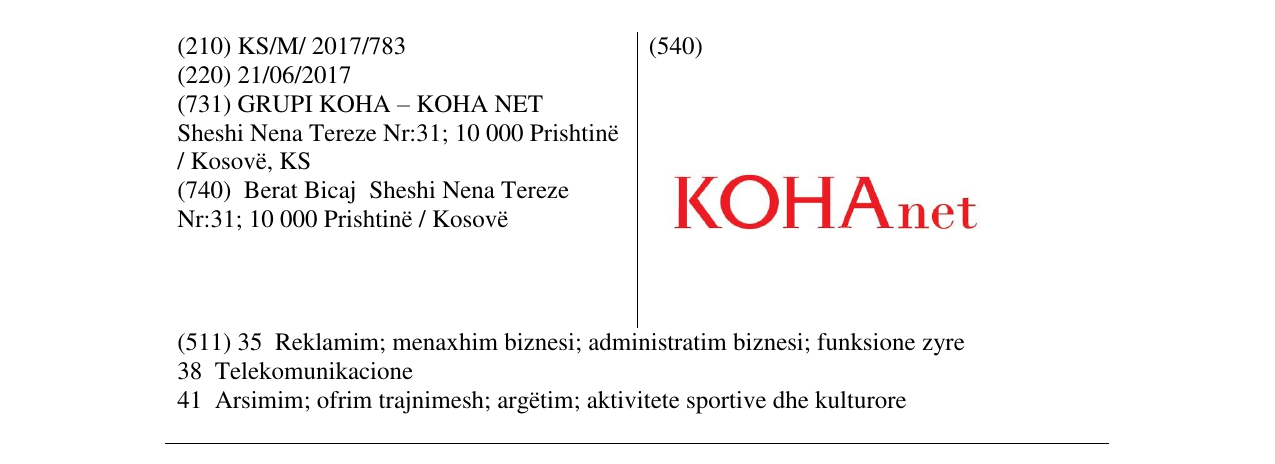 Zëri i markës Markë figurative në buletin
