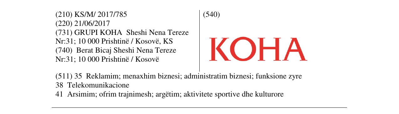 Zëri i markës Markë figurative në buletin