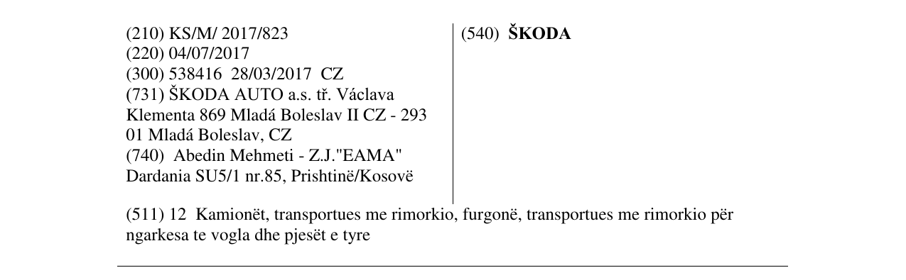 Zëri i markës ŠKODA në buletin
