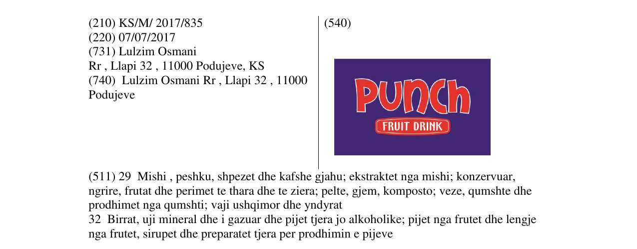 Zëri i markës Markë figurative në buletin