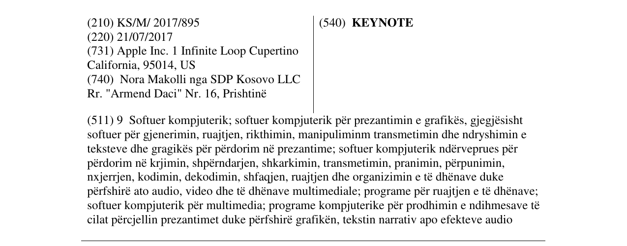 Zëri i markës KEYNOTE në buletin