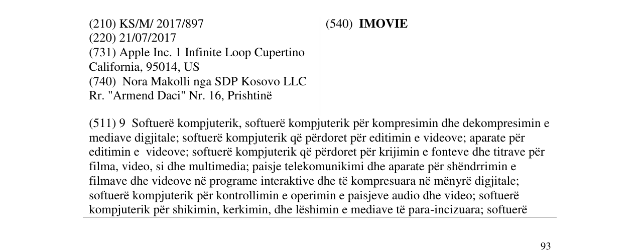 Zëri i markës IMOVIE në buletin