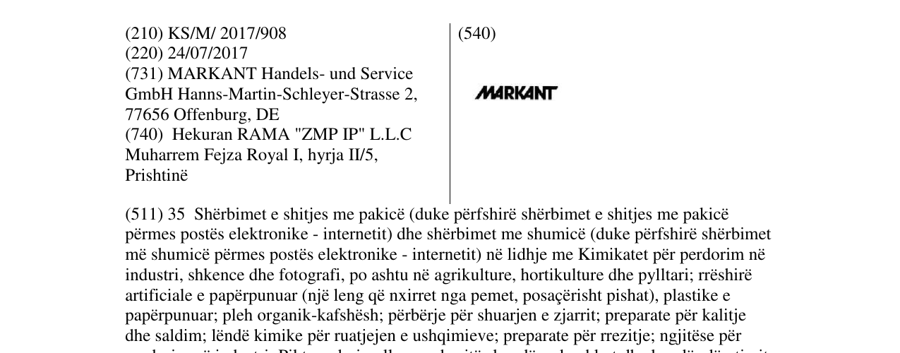 Zëri i markës Markë figurative në buletin