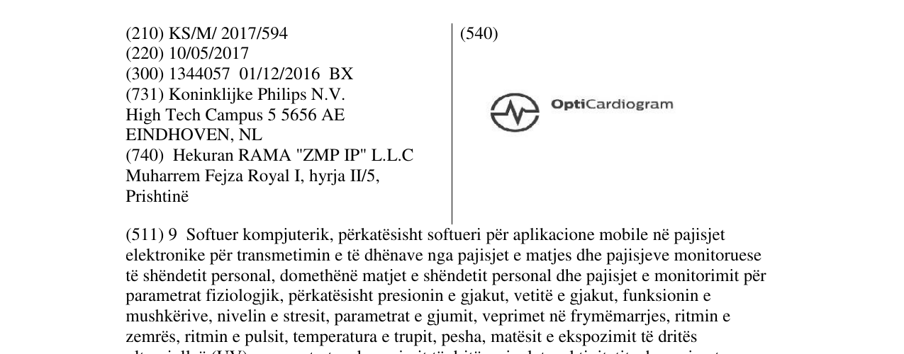 Zëri i markës OptiCardiogram në buletin