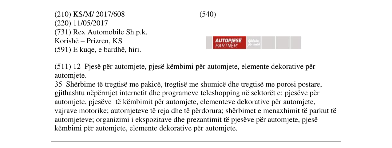 Zëri i markës AUTOPJESE PARTNER në buletin