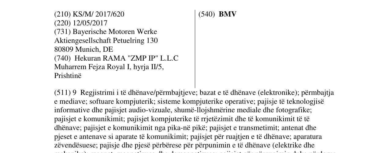 Zëri i markës BMV në buletin