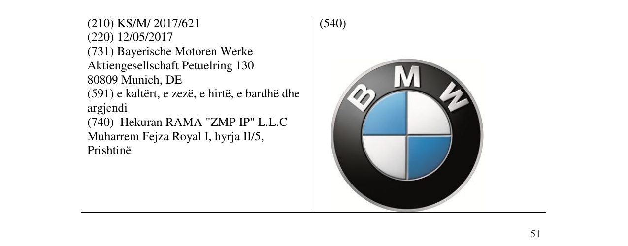 Zëri i markës B M W në buletin