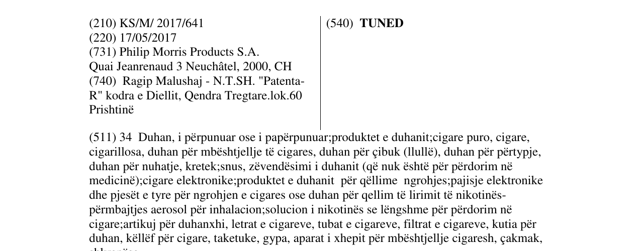 Zëri i markës TUNED në buletin