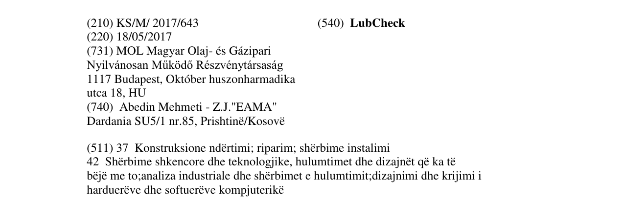 Zëri i markës LubCheck në buletin