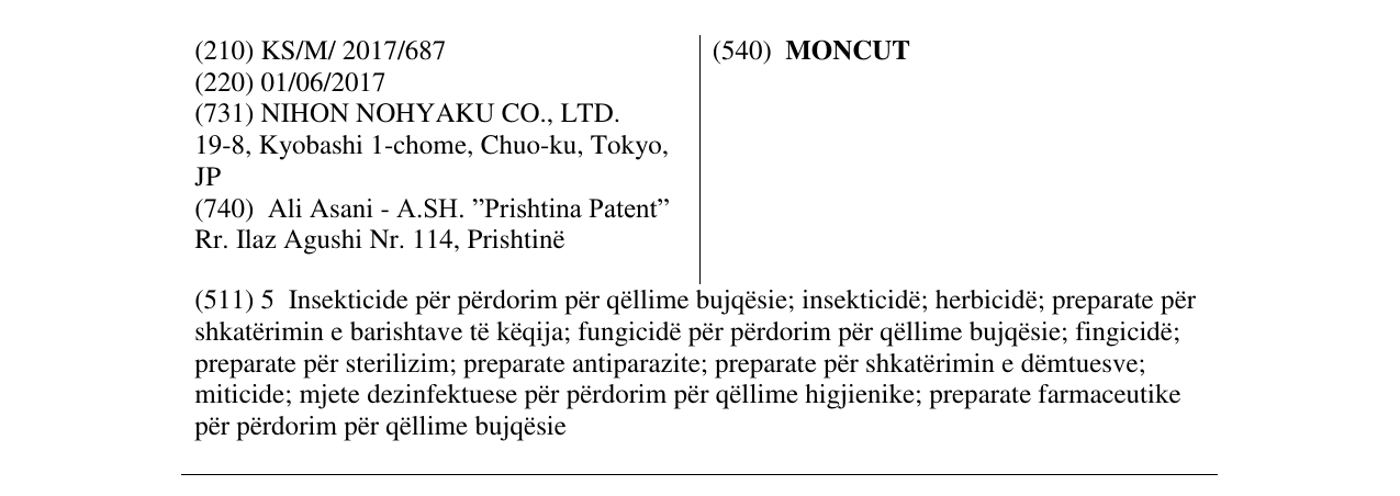 Zëri i markës MONCUT në buletin