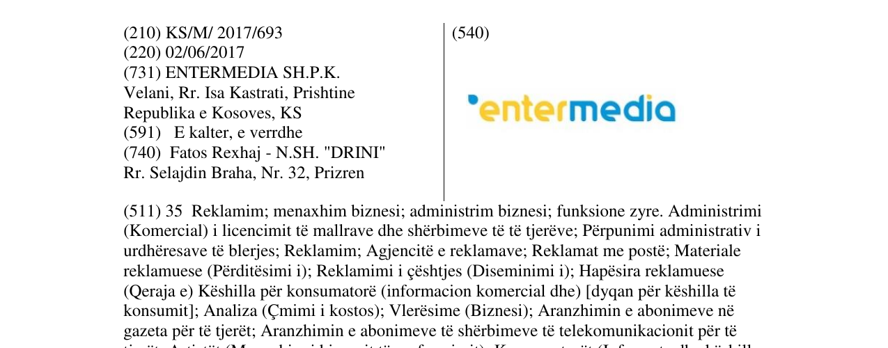 Zëri i markës entermedia në buletin