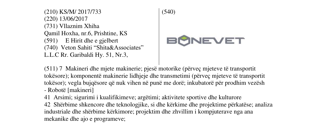 Zëri i markës Bonevet në buletin