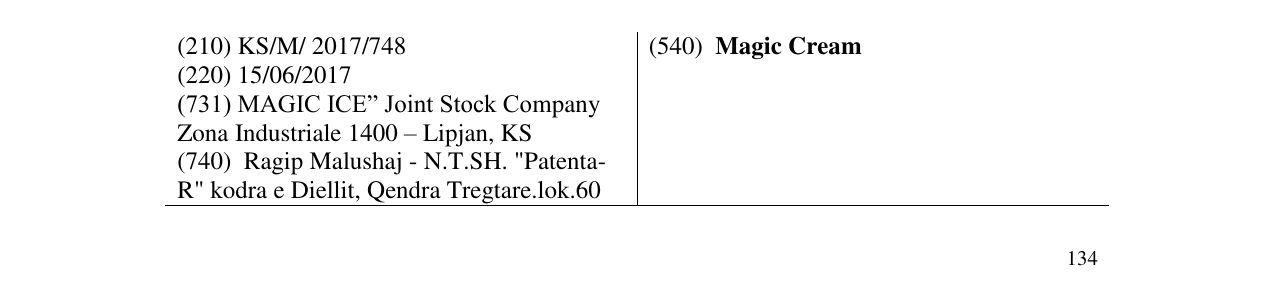 Zëri i markës Magic Cream në buletin