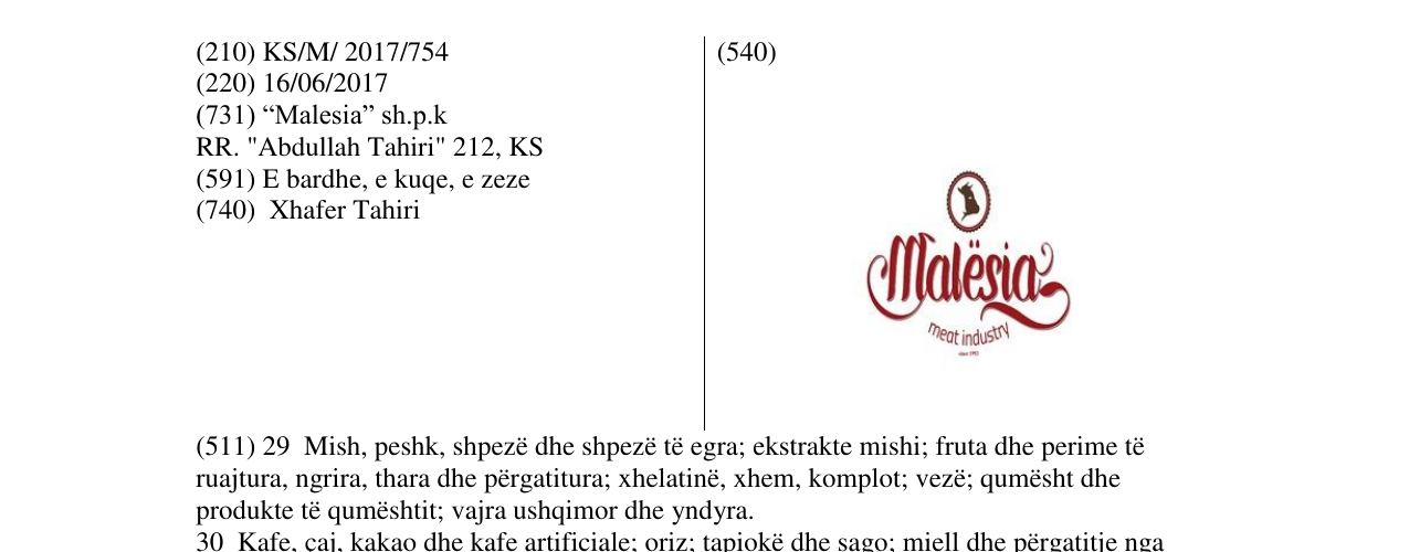 Zëri i markës Malesia në buletin