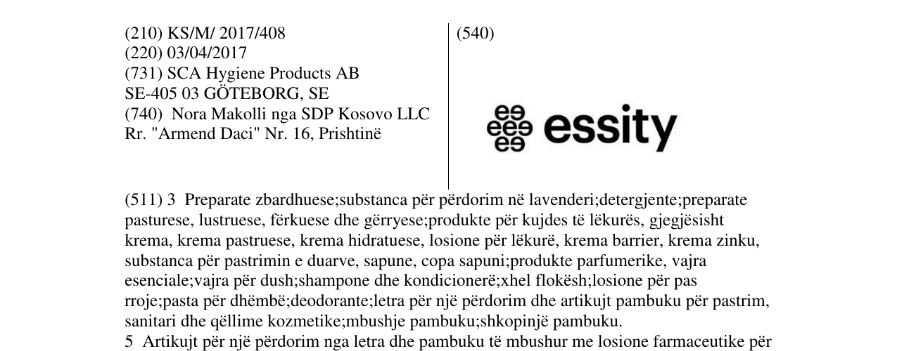 Zëri i markës essity në buletin